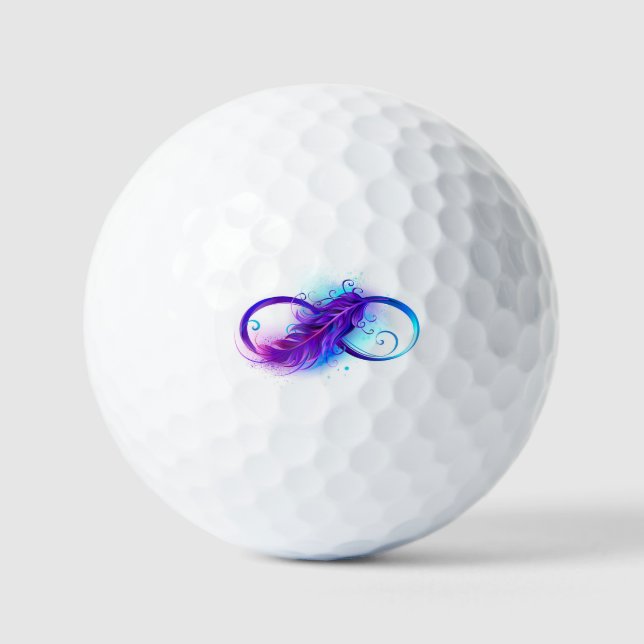 Balles De Golf L'infini avec plume violette (Recto)