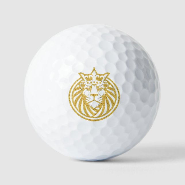 Balles De Golf Lion Avec Couronne - Style Or 4 (Recto)