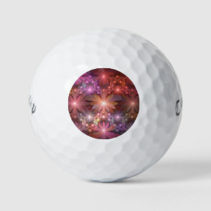 Balles De Golf Lit De Fleurs Coloré brillant Abstrait Fractage Ar