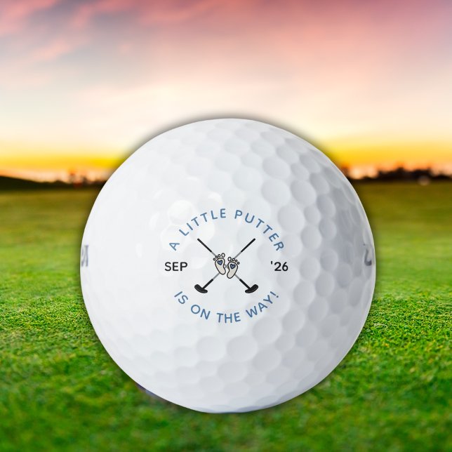 Balles De Golf Little Putter Golf Gender Pregnancy Reveal Blue (Fun keepsake for golfer dads and grandparents, ideal for baby announcements, reveals, and gifting.)