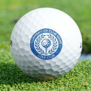 Balles De Golf Logo Couronne de Laurier Bleu Classique Nom Person