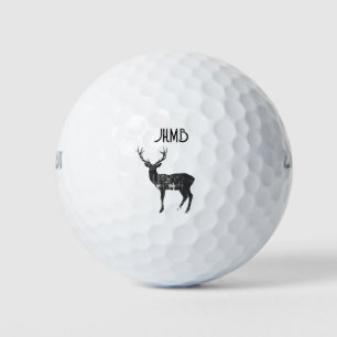 Balles De Golf Logo d'animal cerf de rut Monogramme Art