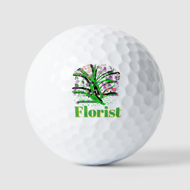 Balles De Golf Logo de fleuriste (Recto)