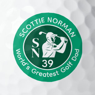 Balles De Golf Logo de Golfeur vert 'Le plus grand papa de Golf d