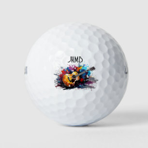 Balles De Golf Logo de musicien de guitare en monogramme