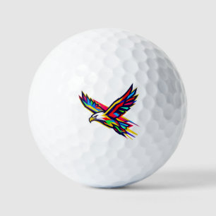 Balles De Golf Logo de sports arc-en-ciel d'aigle volant coloré C