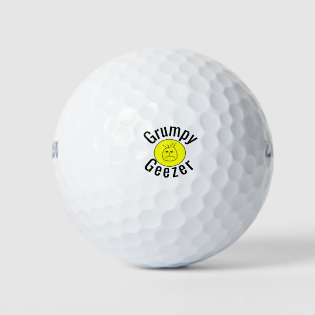 Balles De Golf Logo de texte incurvé petit Grumpy Geezer (Devant)