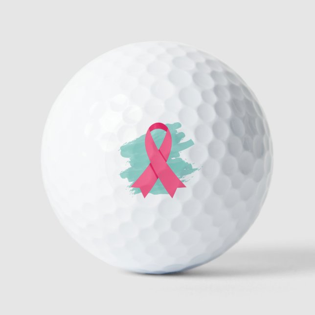 Balles De Golf Logo du ruban rose pour la sensibilisation au canc (Recto)