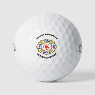 Balles De Golf Logo du service d'incendie Badge bleu et blanc