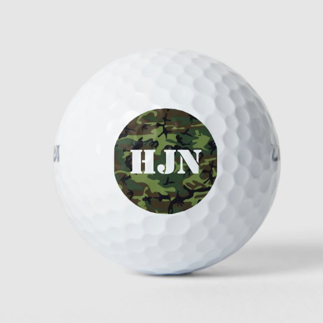 Balles De Golf Logo monogramme personnalisé avec caméscope vert d (Devant)