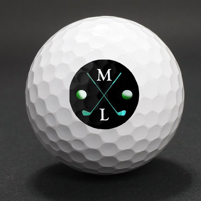 Balles De Golf Logo noir Monogram Golf Balls (Créateur téléchargé)