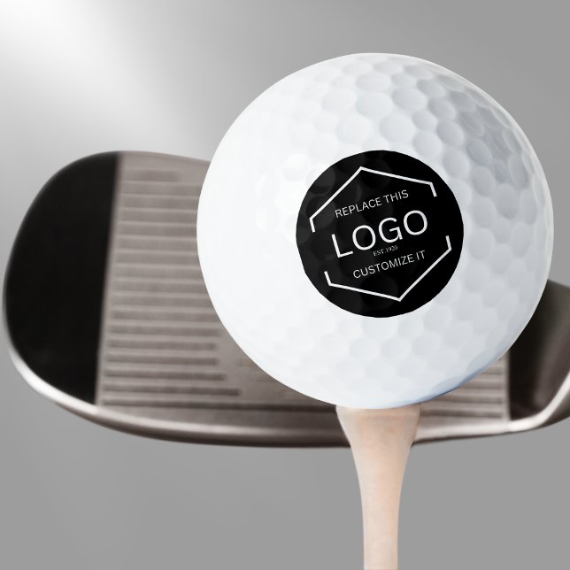 Balles De Golf Logo personnalisé Arrière - plan noir affaires pro (Créateur téléchargé)