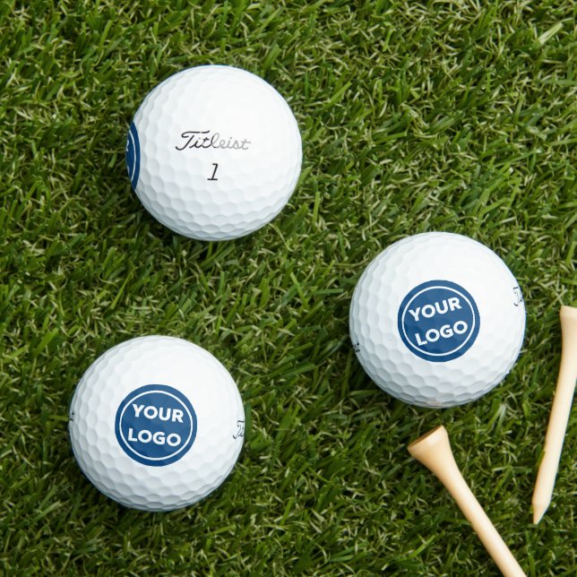 Balles De Golf Logo professionnel personnalisé sur Blue Premium (Herbe in situ)