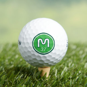 Balles De Golf Logo vert moderne Monogramme gras avec âge