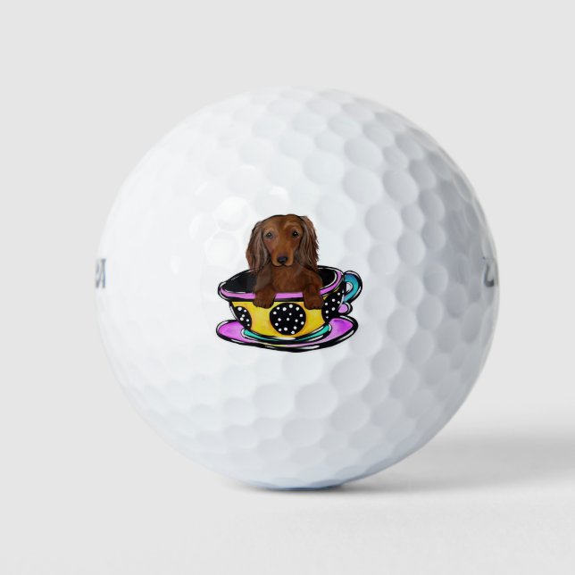 Balles De Golf Longue Doxie aux Cheveux Rouges (Devant)