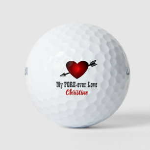 Balles De Golf Love Forever Red Heart Valentine's Day Ajouter un