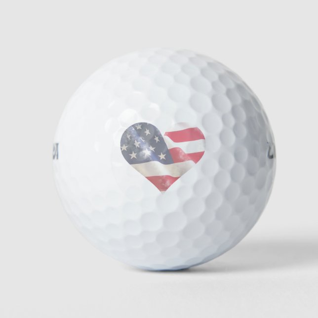 Balles De Golf Love USA Rustic Americana Drapeau Stars Stripes (Devant)