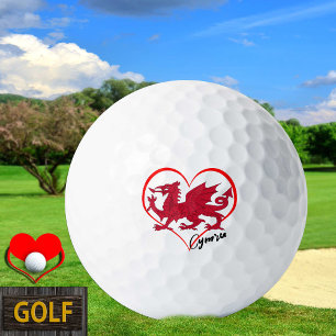 Balles De Golf Love Wales Golf Balls, drapeau gallois, Cymru Hear