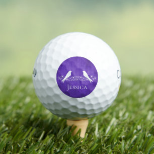 Balles De Golf Lovebirds violet Floral Vine Golf Balls
