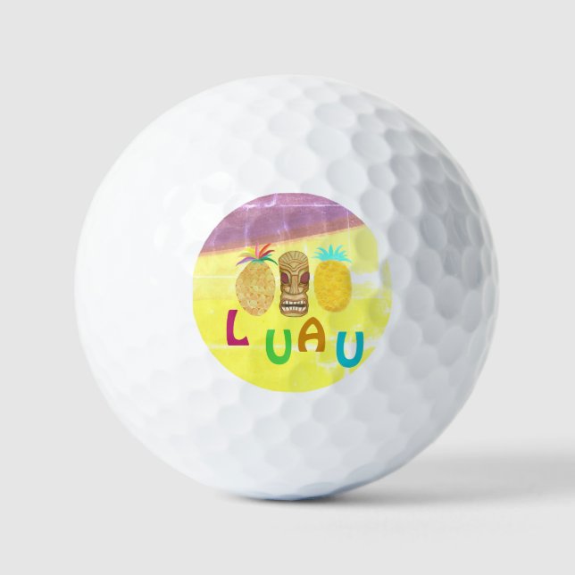 Balles De Golf Luau Tiki Ananas d'été (Recto)