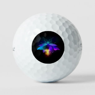 Balles De Golf Lucioles néon sur fond noir