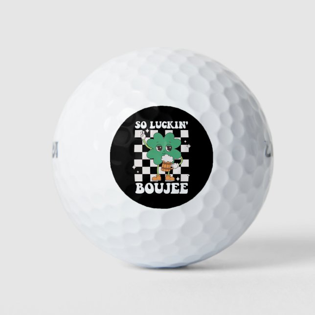Balles De Golf Luckin' Boujee Lucky Shamrock St Patrick's Day (Devant)
