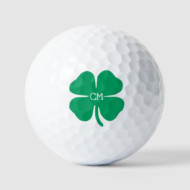 Balles De Golf Lucky Green Clover avec Monogramme (Recto)