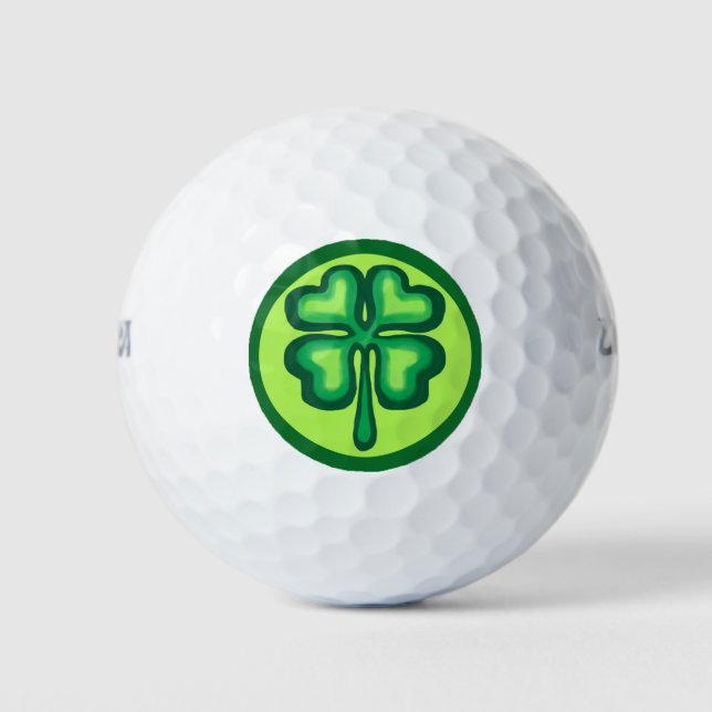 Balles De Golf Lucky Irlandais quatre shamrocks de trèfle (Devant)