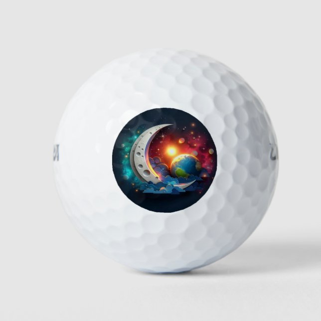 Balles De Golf Lune et étoiles (Devant)