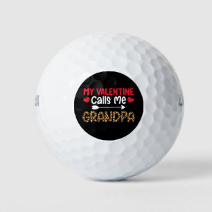 Balles De Golf Ma Saint Valentin m'appelle grand-père Leopard Buf