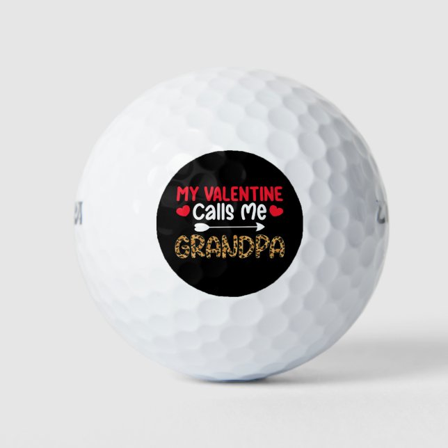 Balles De Golf Ma Saint Valentin m'appelle grand-père Leopard Buf (Devant)