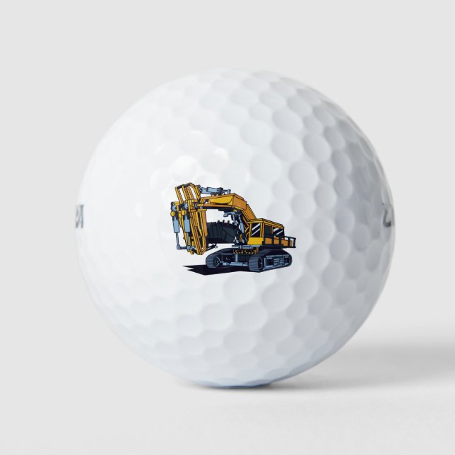 Balles De Golf Machinerie d'excavatrice jaune (Devant)