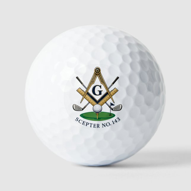 Balles de golf maçonniques personnalisées  (Recto)