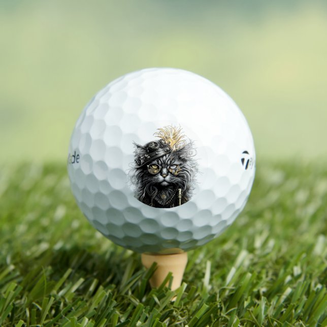 Balles De Golf Magnifique chat Steampunk  (T-shirt Insitu)