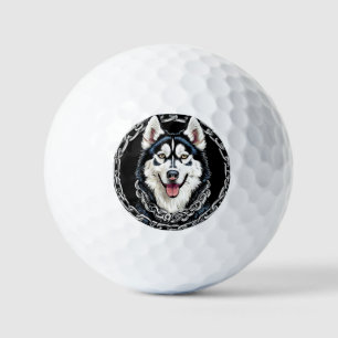 Balles De Golf Magnifique chien Husky aux couleurs audacieuses