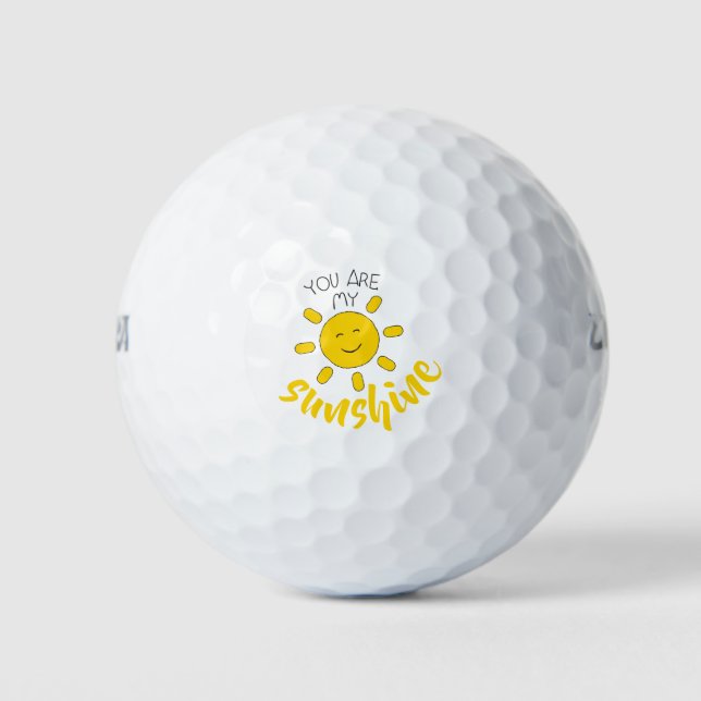Balles De Golf Main Jaune dessinée Soleil Bonjour soleil Image Su (Devant)