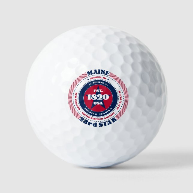 Balles De Golf Maine Statehood Patriotic Gift Balls de golf (Recto)