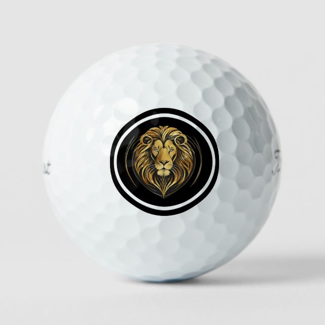 Balles De Golf Majestic Lion Gold Emblem Golf Balls (Recto)