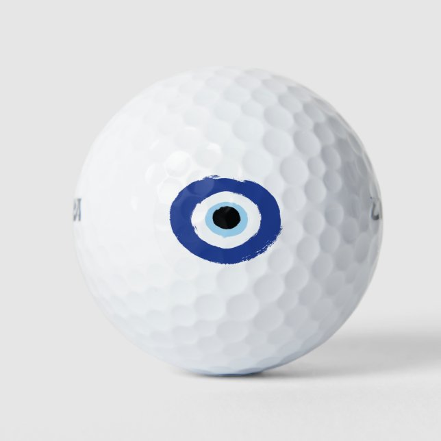 Balles De Golf Mal Oeil Artiste Bleu Grec (Devant)