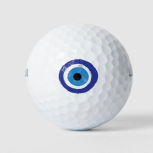 Balles De Golf Mal Oeil Artiste Bleu Grec