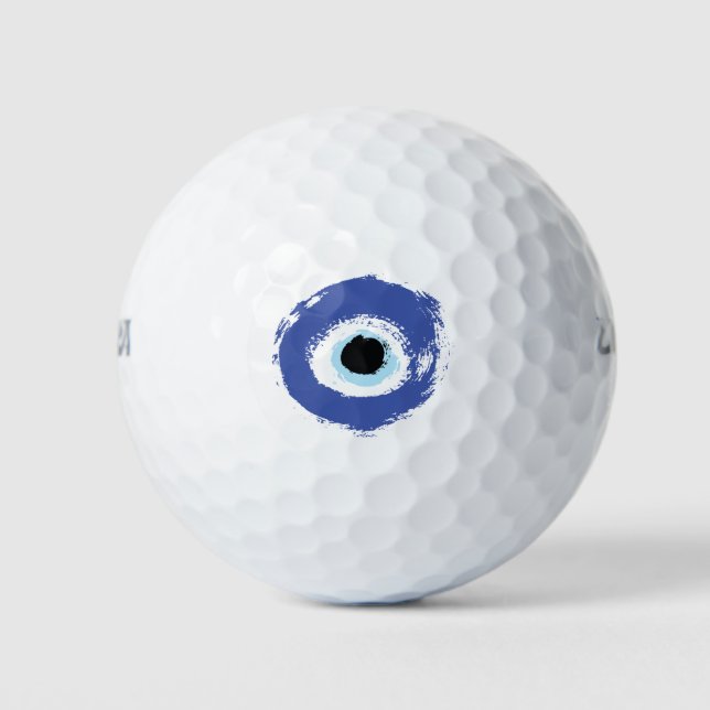 Balles De Golf Mal Oeil Artiste Bleu Grec (Devant)