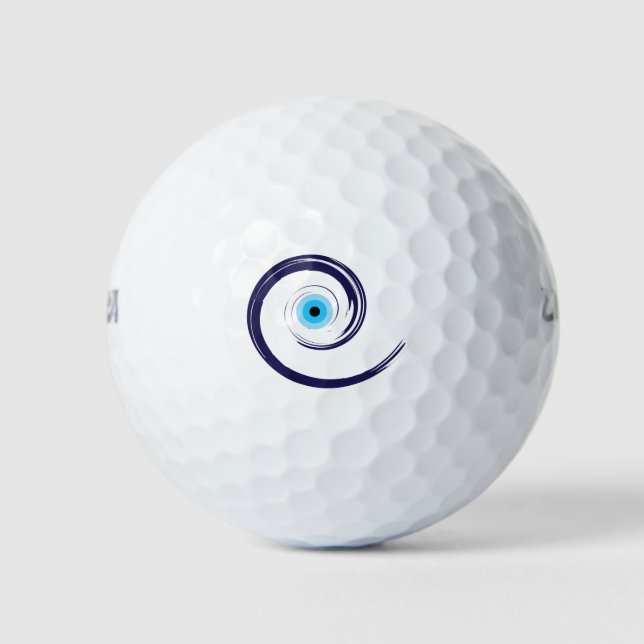 Balles De Golf Mal OeilMal Oeil Artiste Bleu Grec (Devant)