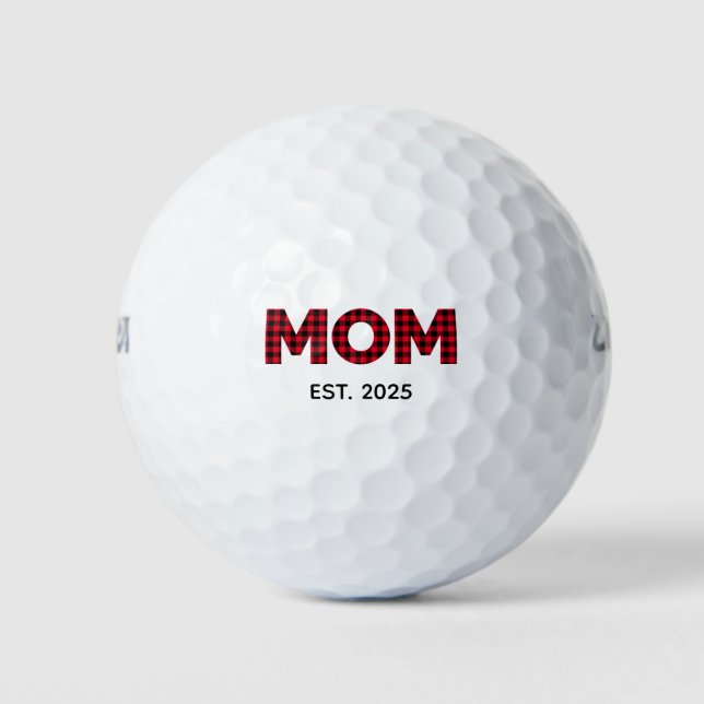 Balles De Golf Maman Carreaux de Buffalo Moderne Date de Création (Devant)