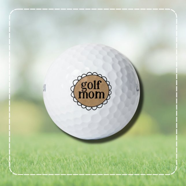 Balles de GOLF MAMAN personnalisées avec bordure f (Show your appreciation with this personalized golf mom keepsake golf ball.)