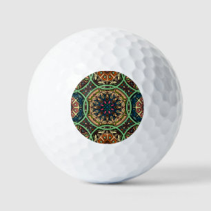 Balles De Golf Mandala coloré : Vintage main florale tirée