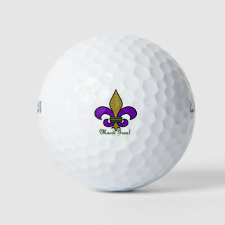 Balles De Golf Mardi Gras Coloré Fleur De Lis