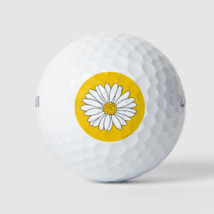 Balles De Golf Marguerite jaune et blanc 2