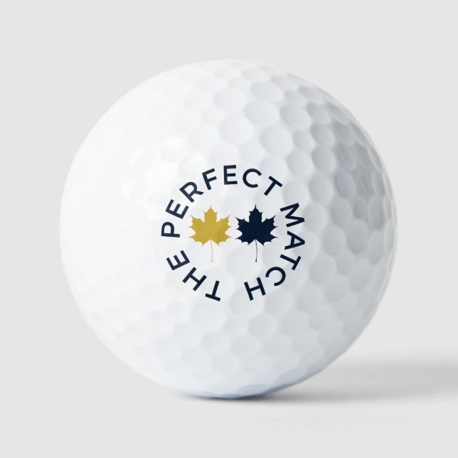 Balles De Golf Mariage Classique Navy Gold Monogramme Parfait (Recto)