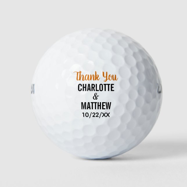 Balles De Golf Mariage Favor Merci (Devant)