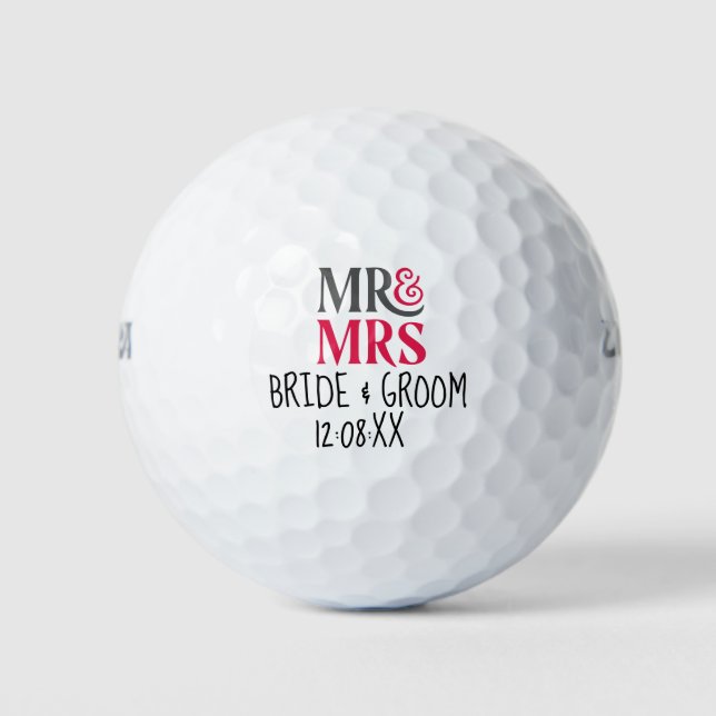 Balles De Golf Mariage Mariée et Salle M. & Mme